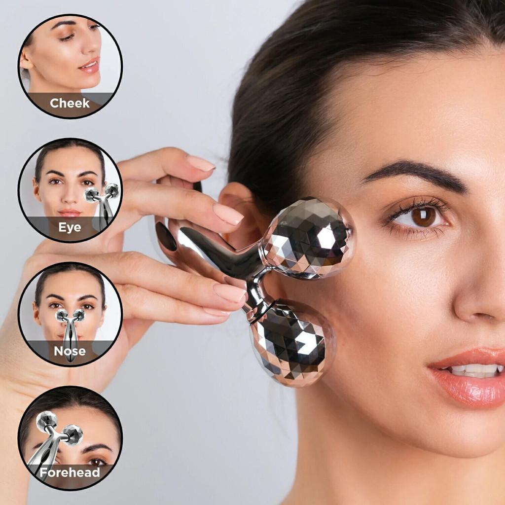 Thanh Lăn Nâng Cơ, Con Lăn Mát Xa Mặt, Cằm Săn Chắc Thon Gọn Gương Mặt Và Cơ Thể 3D (Có Hàng)