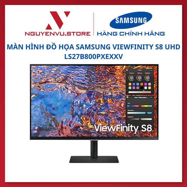 Màn hình máy tính Samsung ViewFinity S8 UHD LS27B800PXEXXV ( 27 inch ( 3,840 x 2,160 ) IPS / 60Hz / 5ms / Display Port / HDMI / USB Hub / USB - C Charging 90W    ) - Hàng Chính Hãng