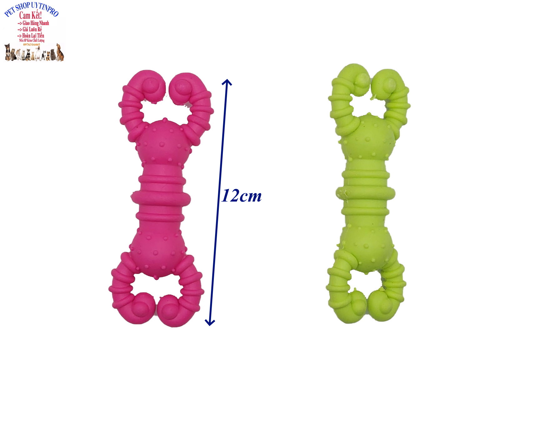 Đồ chơi cho Chó Hình càng cua Dài 12cm Chất liệu cao su đặc, dẻo, an toàn, Giúp thú cưng thư giãn, Sảng khoái