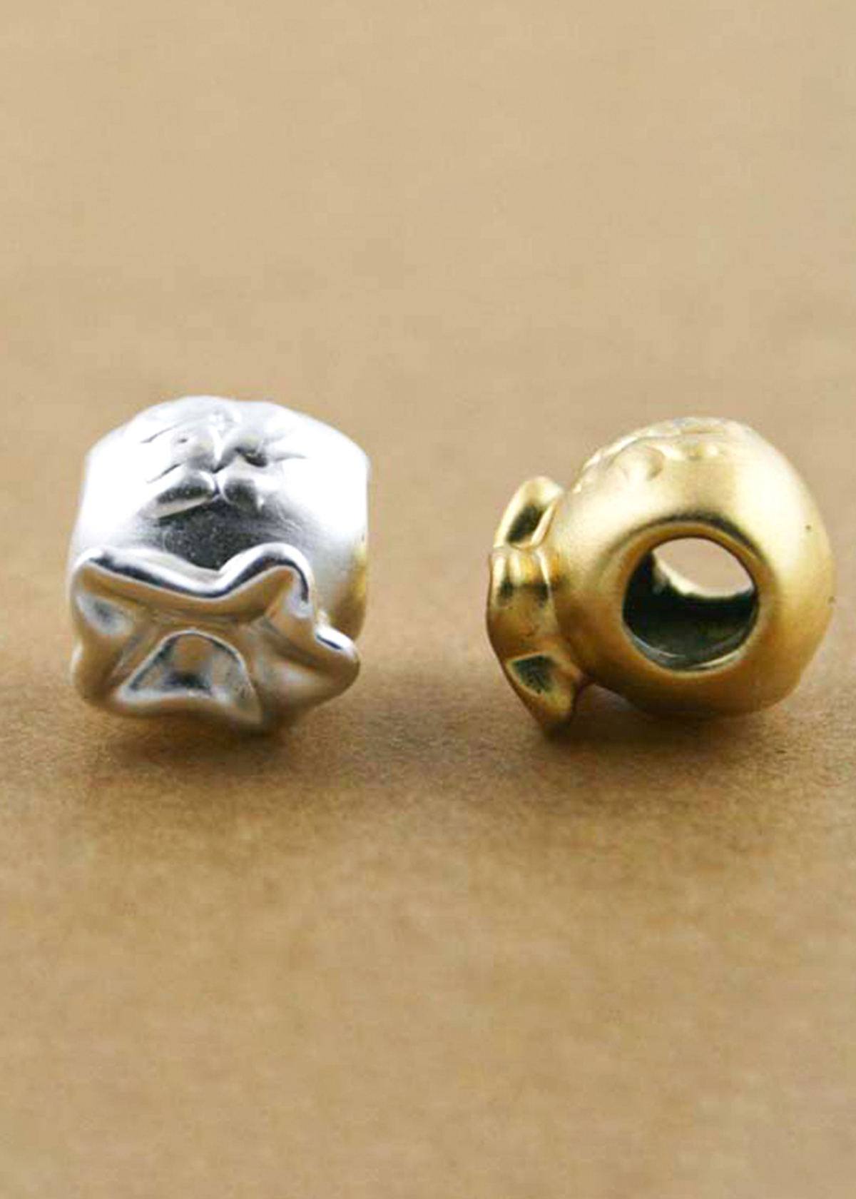 Combo 2 cái charm bạc túi may mắn xỏ ngang - Ngọc Quý Gemstones