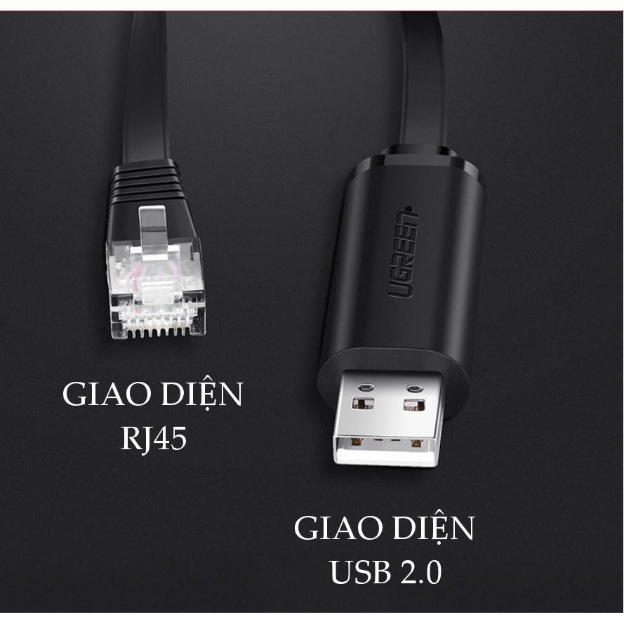 Dây cáp USB 2.0 sang RJ45 FTDI UGREEN CM204 50773 60813 (chuẩn 8 pin) hàng chính hãng