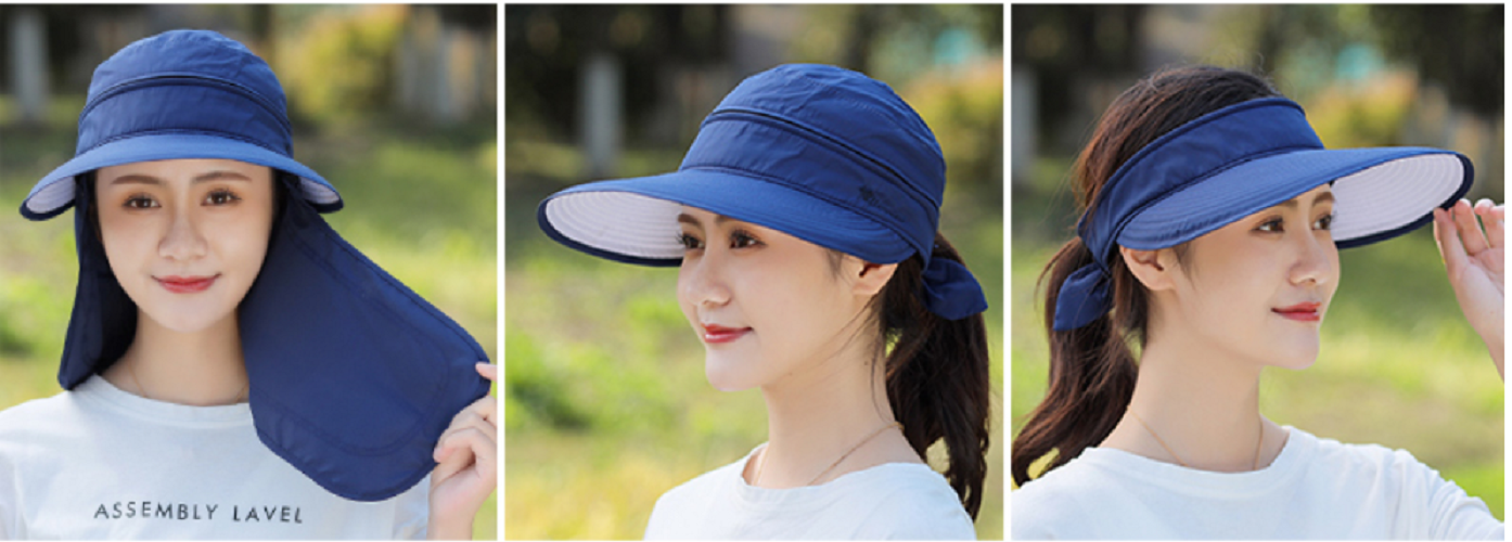 Mũ chống nắng kèm khẩu trang chống tia UV cao cấp mới, nón nữ kèm khẩu trang tạo kiểu