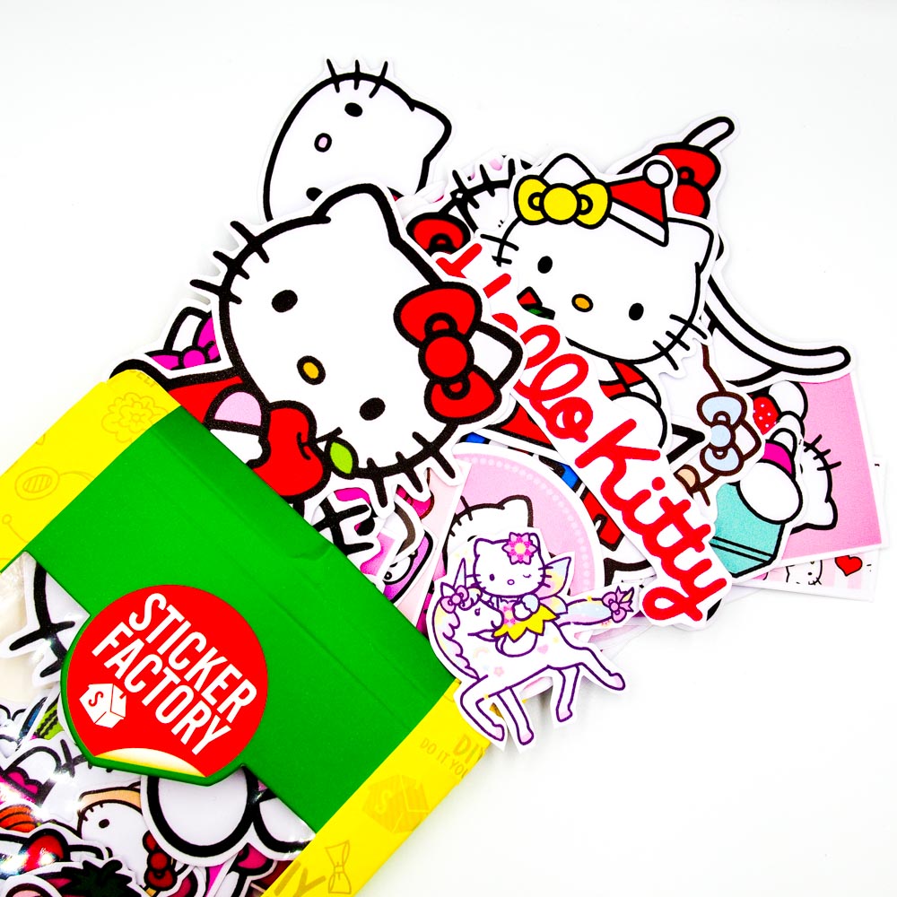 Combo 3 Hộp Sticker Hình Dán - DỄ THƯƠNG (Pink, Hello Kitty, Food and Drink)