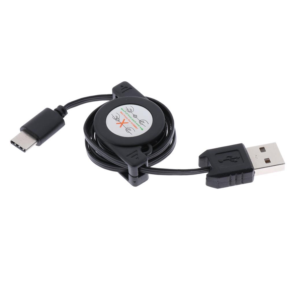 USB   Cable, Retractable USB C to USB Charger Data Sync & Charging Cord
