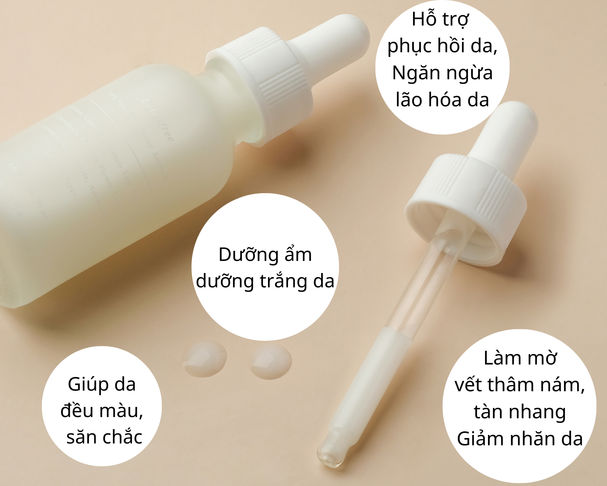 10% Panthenol Repair Ampoule 30 ml Sản phẩm dưỡng ẩm trắng da đều màu hỗ trợ phục hồi da chuyên sâu. Không gây kích ứng, phù hợp mọi loại da đặc biệt da đang khô ráp bong tróc kích ứng, da sạm mỏng yếu.