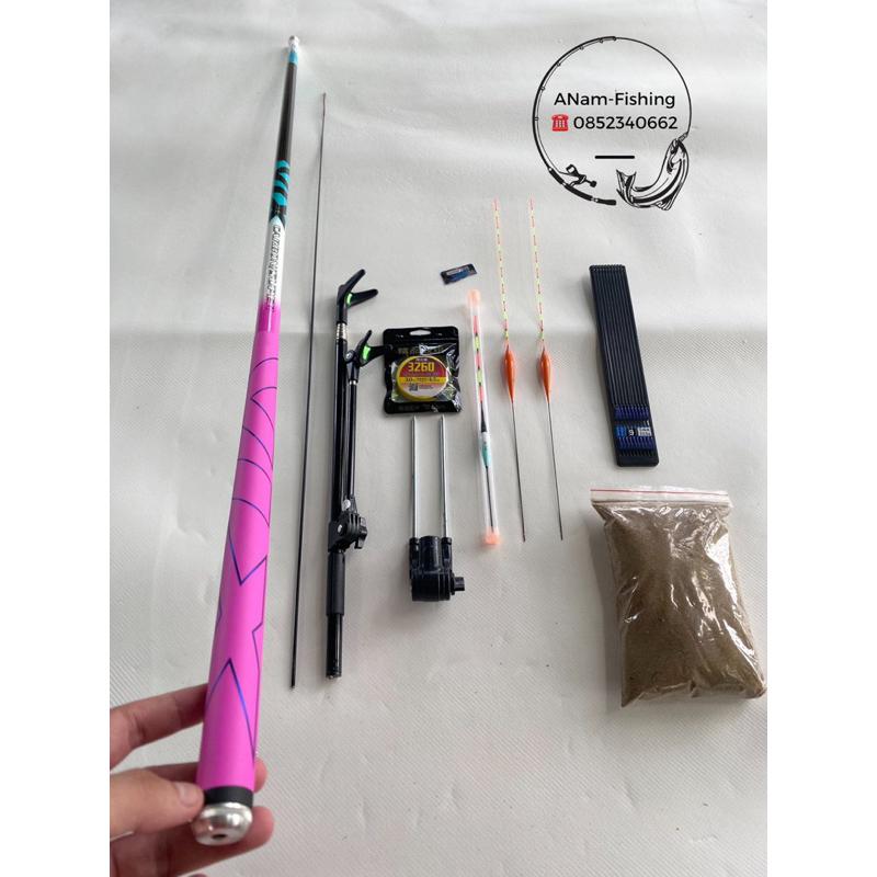 Combo Cần câu tay VIX HUA 5H Tặng kèm phụ kiện + mồi câu ANam-Fishing