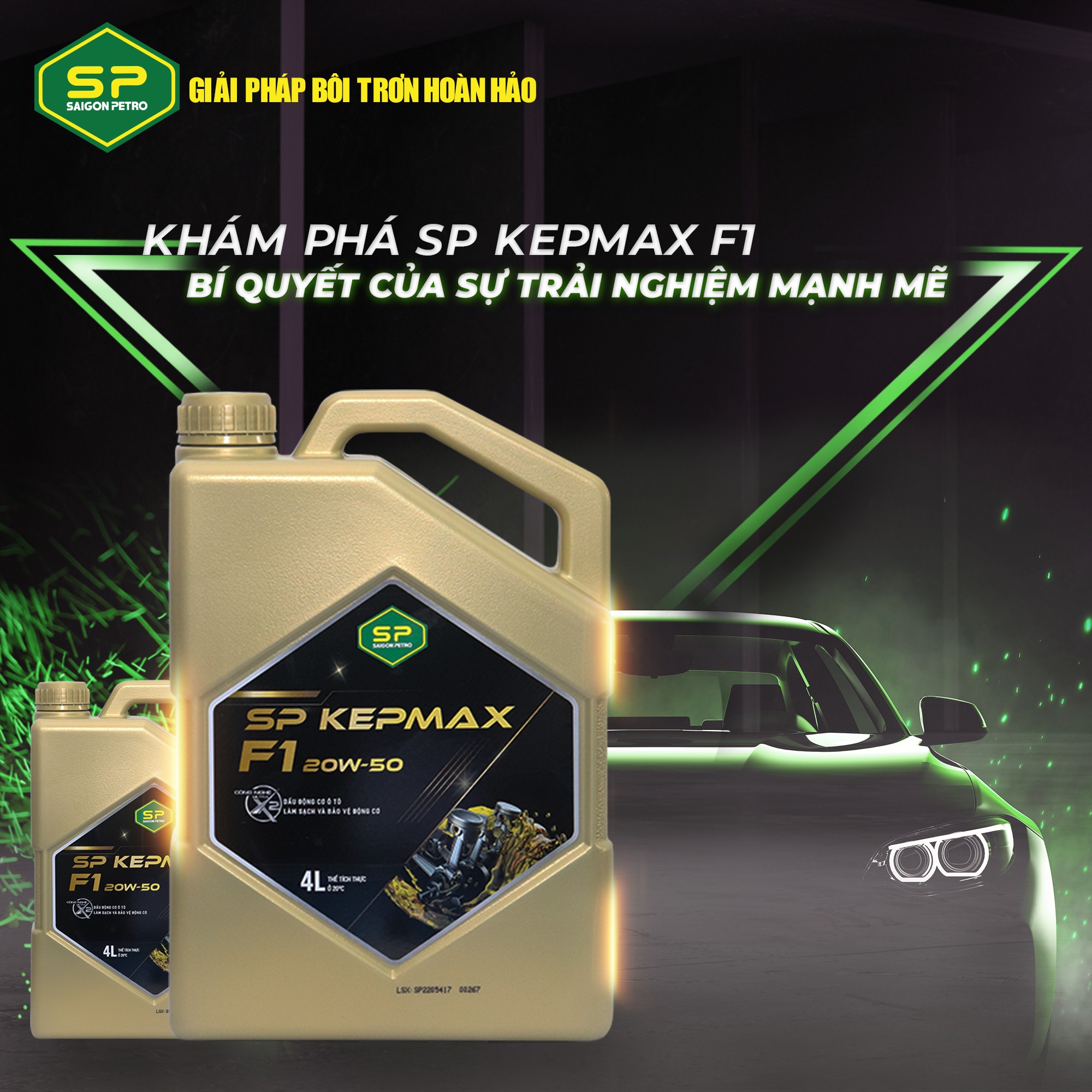 Dầu nhớt ô tô cao cấp SAIGON PETRO - SP Kepmax F1 SN/CF 15W40, Dung tích 4L