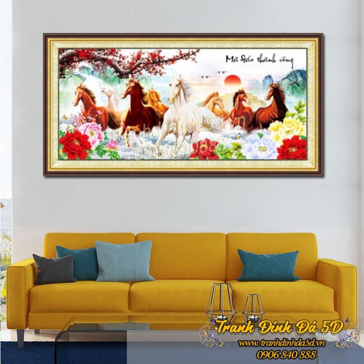 TRANH ĐÍNH ĐÁ NGỰA 200X95CM