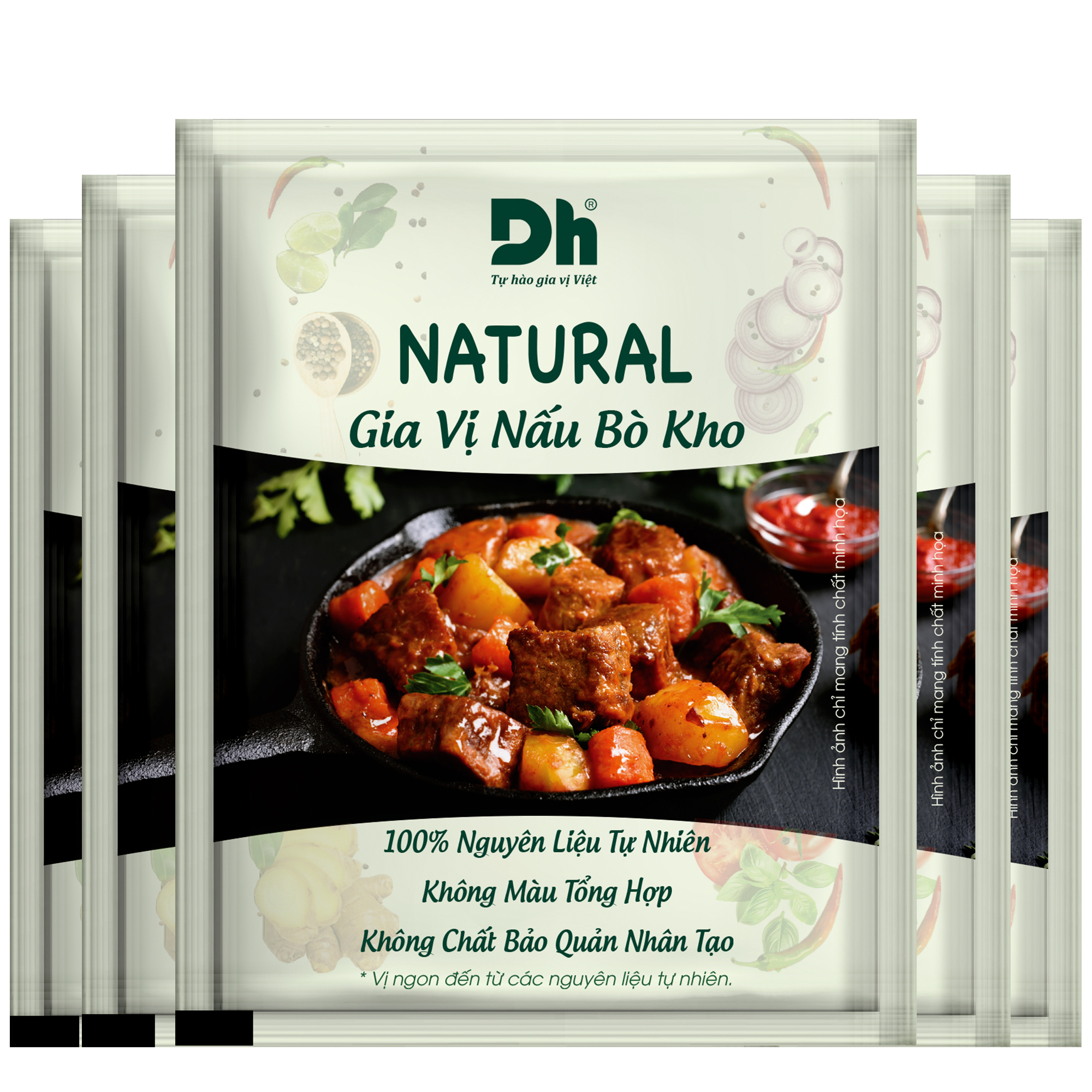 Combo 5 gói Natural Gia vị nấu Bò Kho Dh Foods