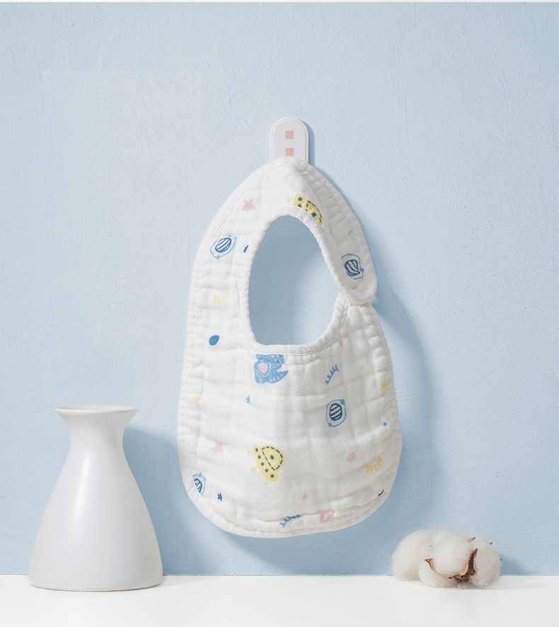 Yếm Bonny Vải Xô 6 Lớp Có Cúc Bấm Bên Vai Giúp Bé Thấm Rớt, Giữ Ấm Ngực