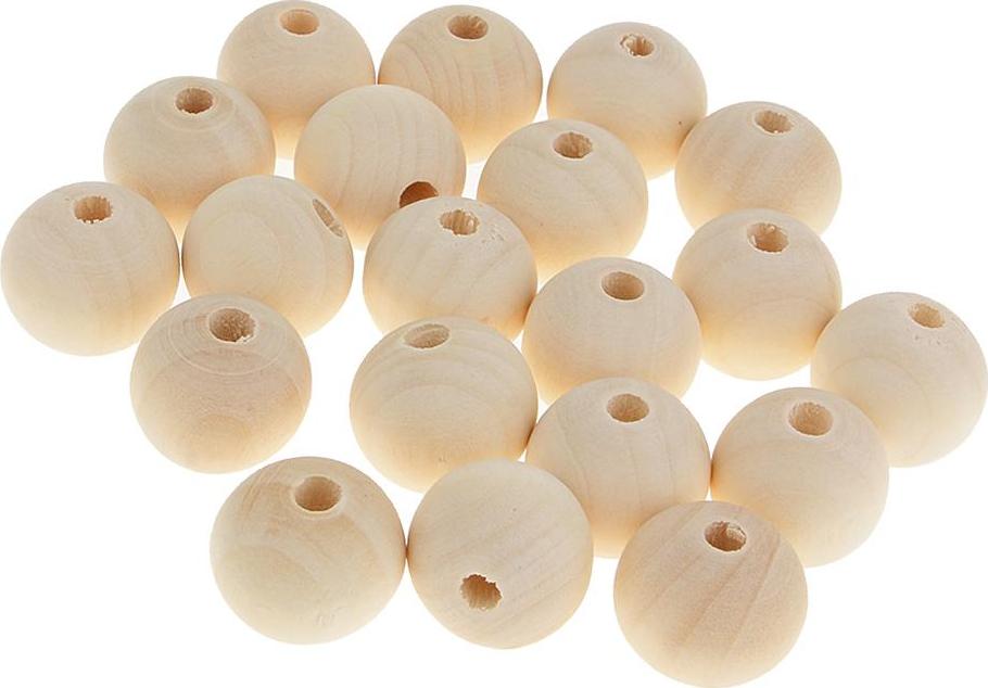 20 Pieces Round Wood Beads Loose Spacer Beads for Jewelry Crafting