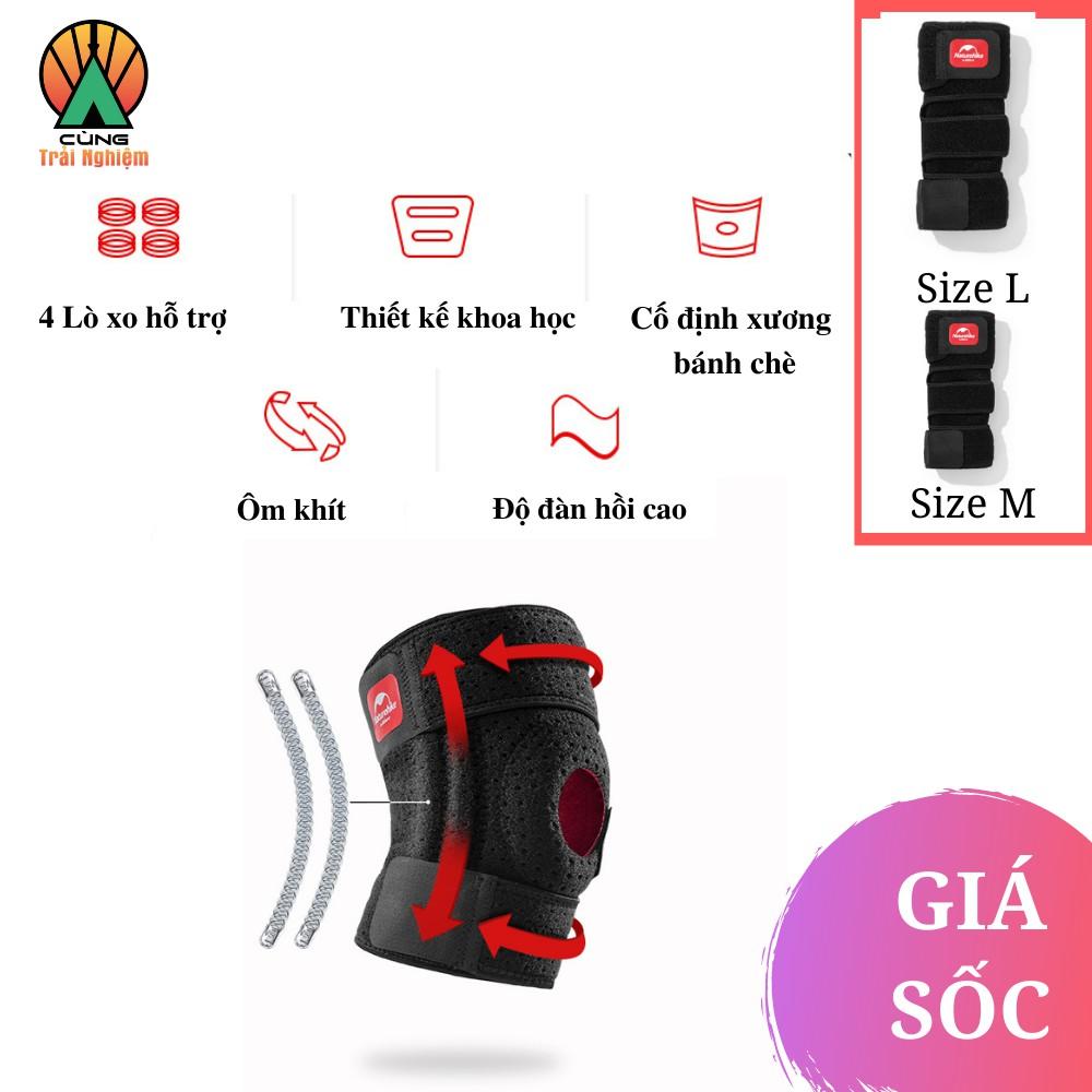 Băng Quấn Đầu Gối 4 Lò Xo Hỗ Trợ Bảo Vệ Chân cho Thể Thao Chạy Bộ tập Gym Naturehike NH20HJ008