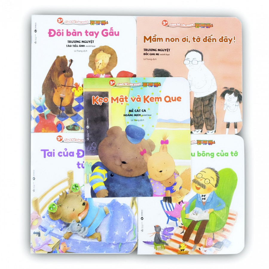 Combo 05 cuốn ehon Cùng bé lớn khôn 2 cho bé 3+ : Mầm non ơi, tớ đến đây!/ Ông nội là gấu bông của tớ/ Tai của Đô Đô tức giận rồi/ Đôi bàn tay gấu/ Kẹo mật và kem que -