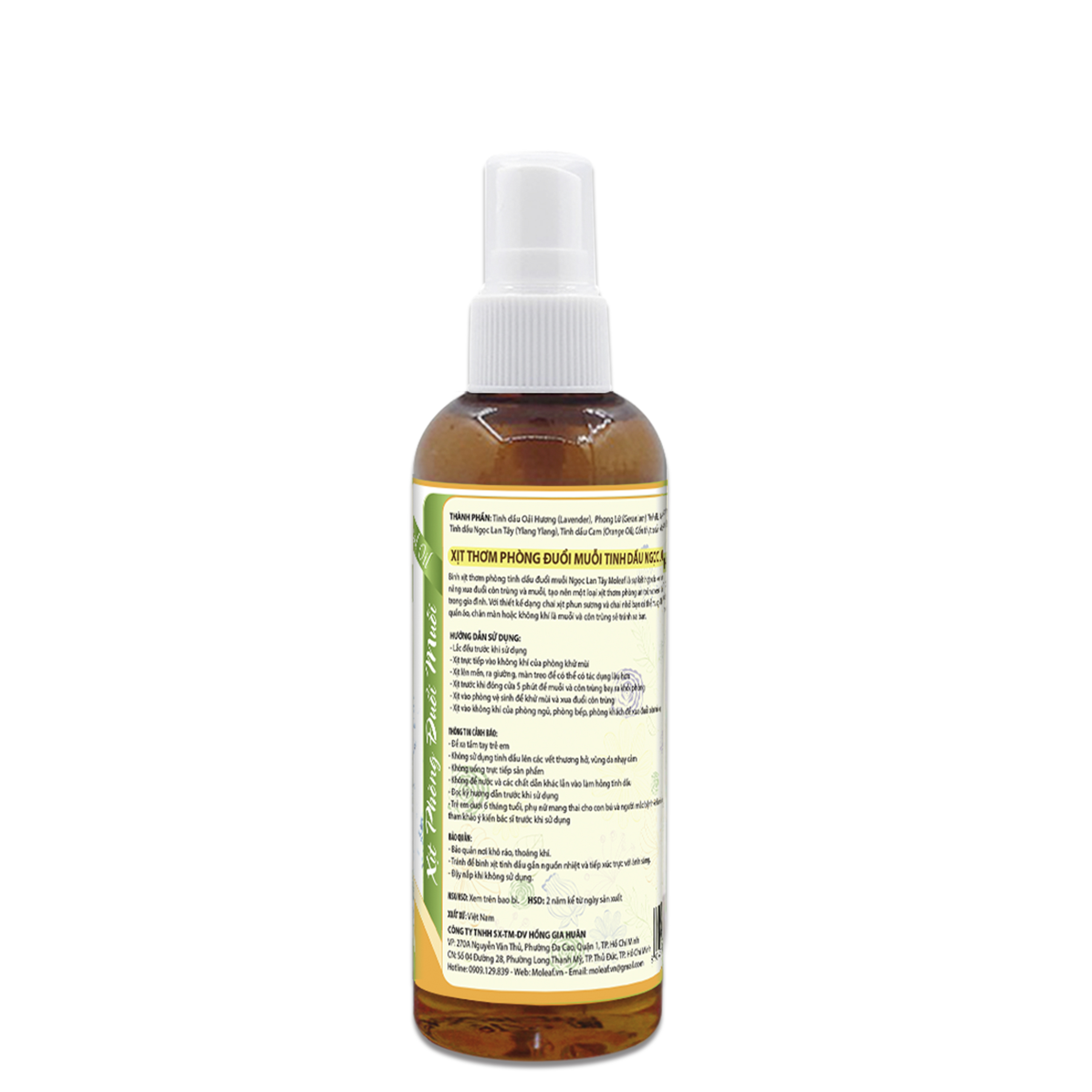 Xịt Thơm Phòng ĐUỔI MUỖI Moleaf Tinh Dầu Ngọc Lan Tây 250ml