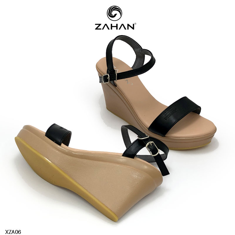 Hình ảnh Sandal xuồng da thật quai đơn, 9cm chính hãng ZAHAN XZA06