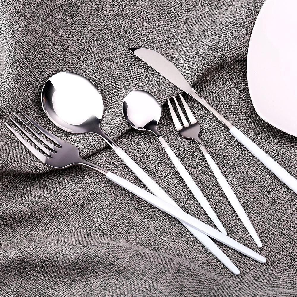 24 Chiếc/30 Chiếc Bếp Đồ Ăn Bộ Đồ Ăn Thìa Bộ Dao Muỗng Nĩa Rửa Dụng Cụ Dao Kéo Bữa Trưa Của Món Ăn Hoàn Toàn Ăn Tối bóng