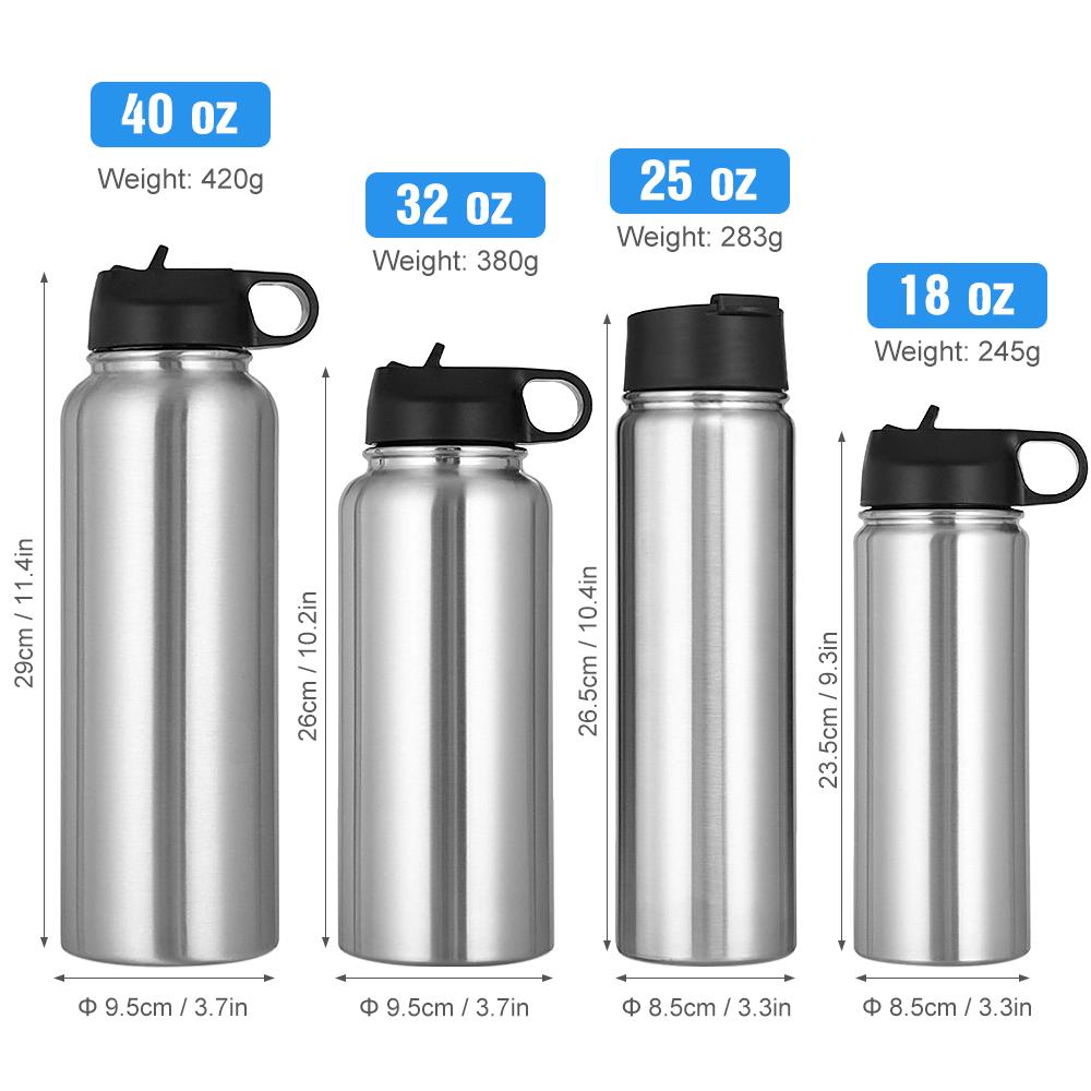 Portable Lifting Sports Water Bottle Vacuum Insulated Stainless Steel Double Wall with Leakproof Lids