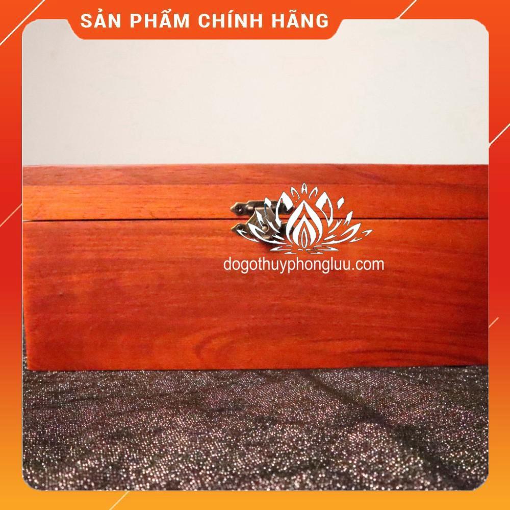 Hộp đựng giấy lọng thủng trạm long phụng ăn gỗ hương