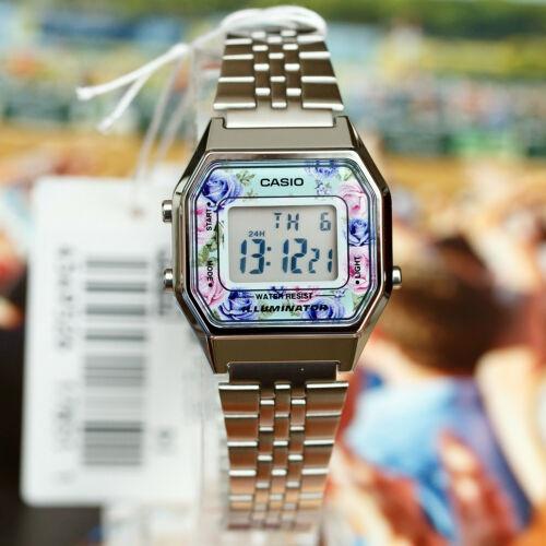 Đồng Hồ Casio Nữ Đồng Hồ Casio Chính Hãng Casio Vintage Huyền Thoại LA680WA - 2C Hoạ Tiết Hoa Hồng.