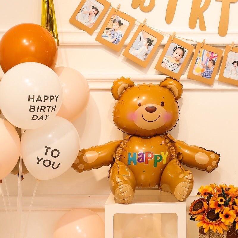 Bóng Gấu Nâu Teddy 3D Size Đại Dễ Thương Cho Bé