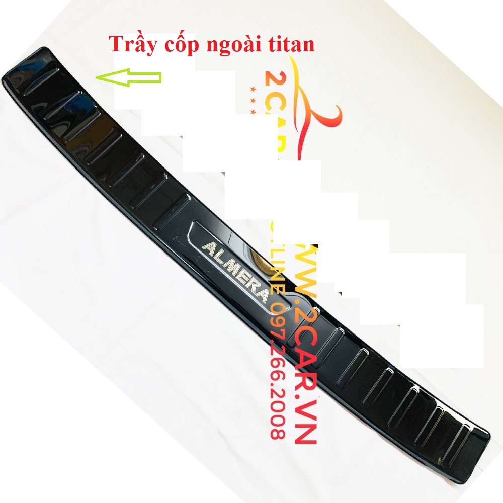 Ốp chống trày cốp trong, ngoài xe Nissan Almera chất liệu TITAN cao cấp, chống sước cốp Almera