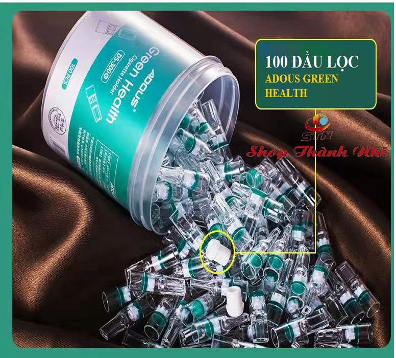 Hộp 100 tẩu thuốc nhựa dẻo ADOUS GREEN HEALTH, Shop Thành Nhi