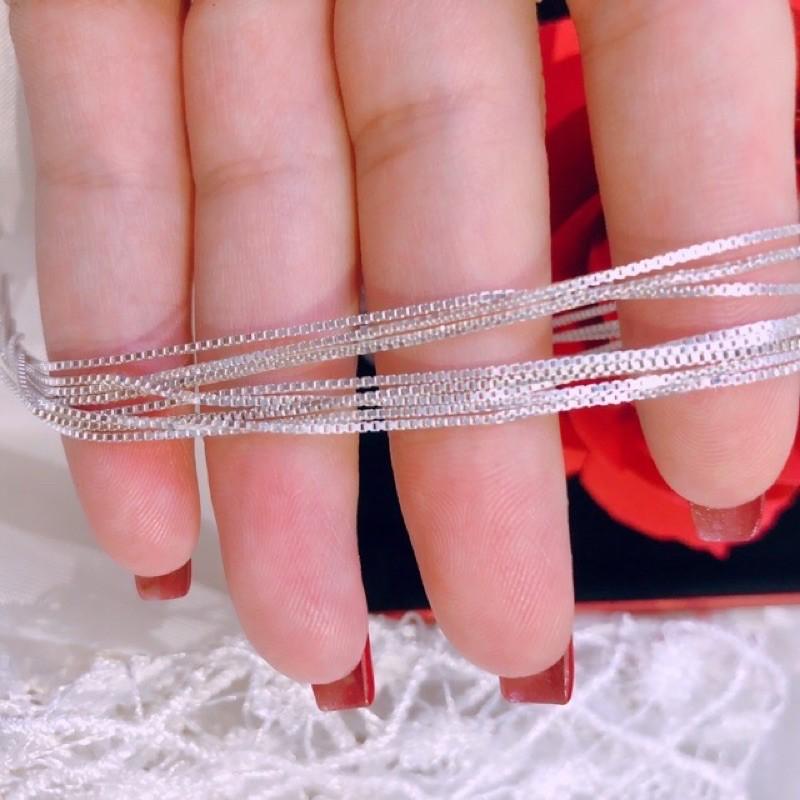 Dây chuyền hộp vuông cho nữ chuẩn bạc 925 giá tốt