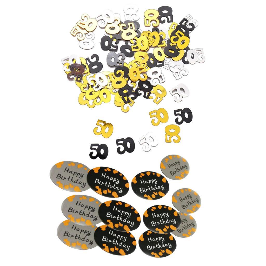 50th Happy Birthday Wedding Throwing Sequins Party Table Ornament Sprinkles