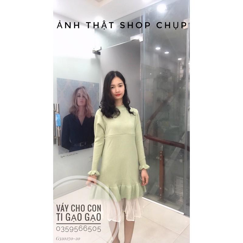 Váy len suông phối chân voan cho con bú KÈM ẢNH THẬT