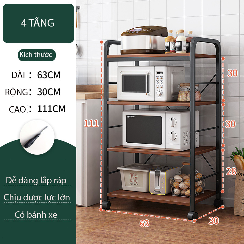 Tủ để đồ nhà bếp đa năng nhiều tầng kèm tủ và ngăn kéo tiện dụng phù hợp với mọi không gian
