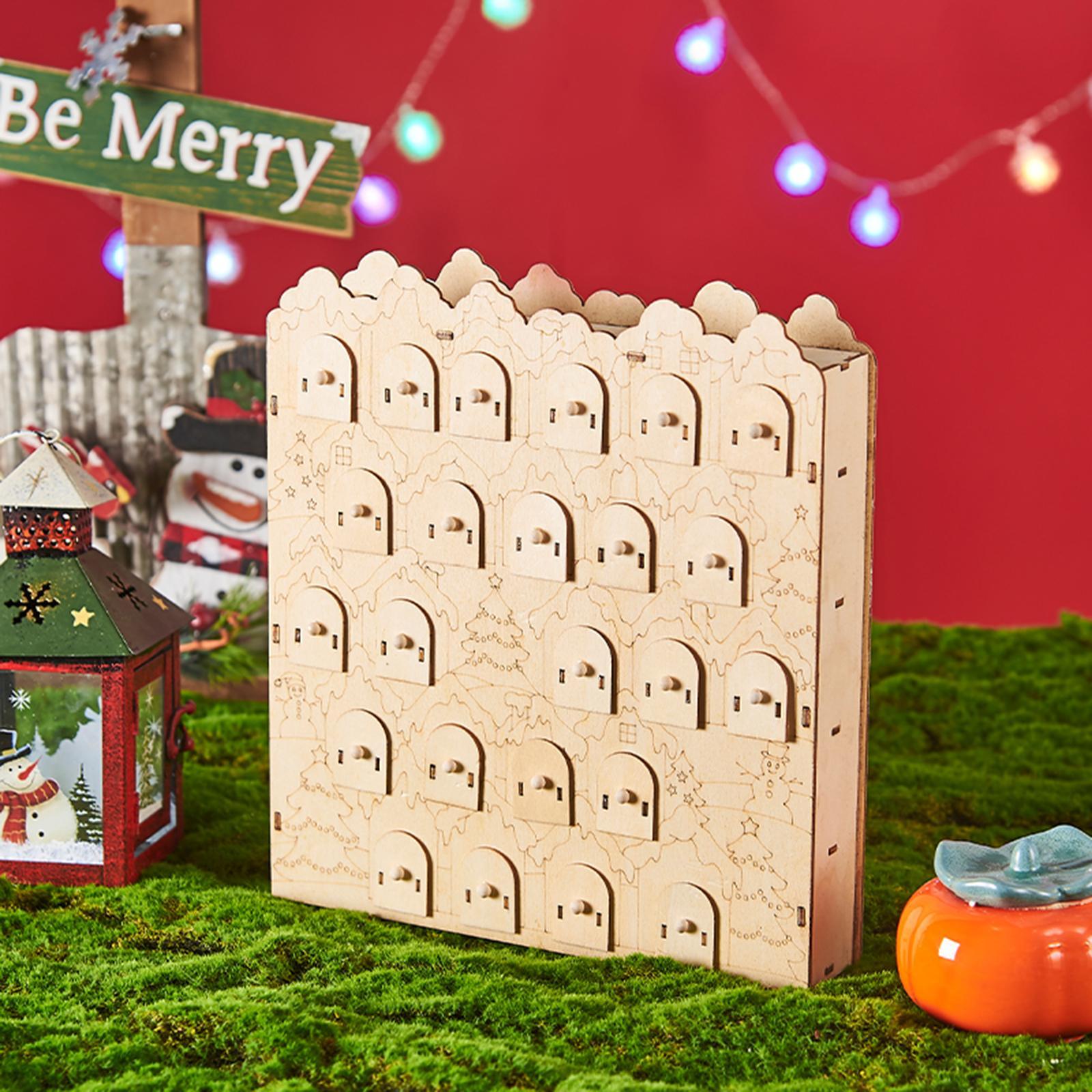 Advent Calendar Reusable 24 Day Decoration for Bookshelf Bedroom Living Room