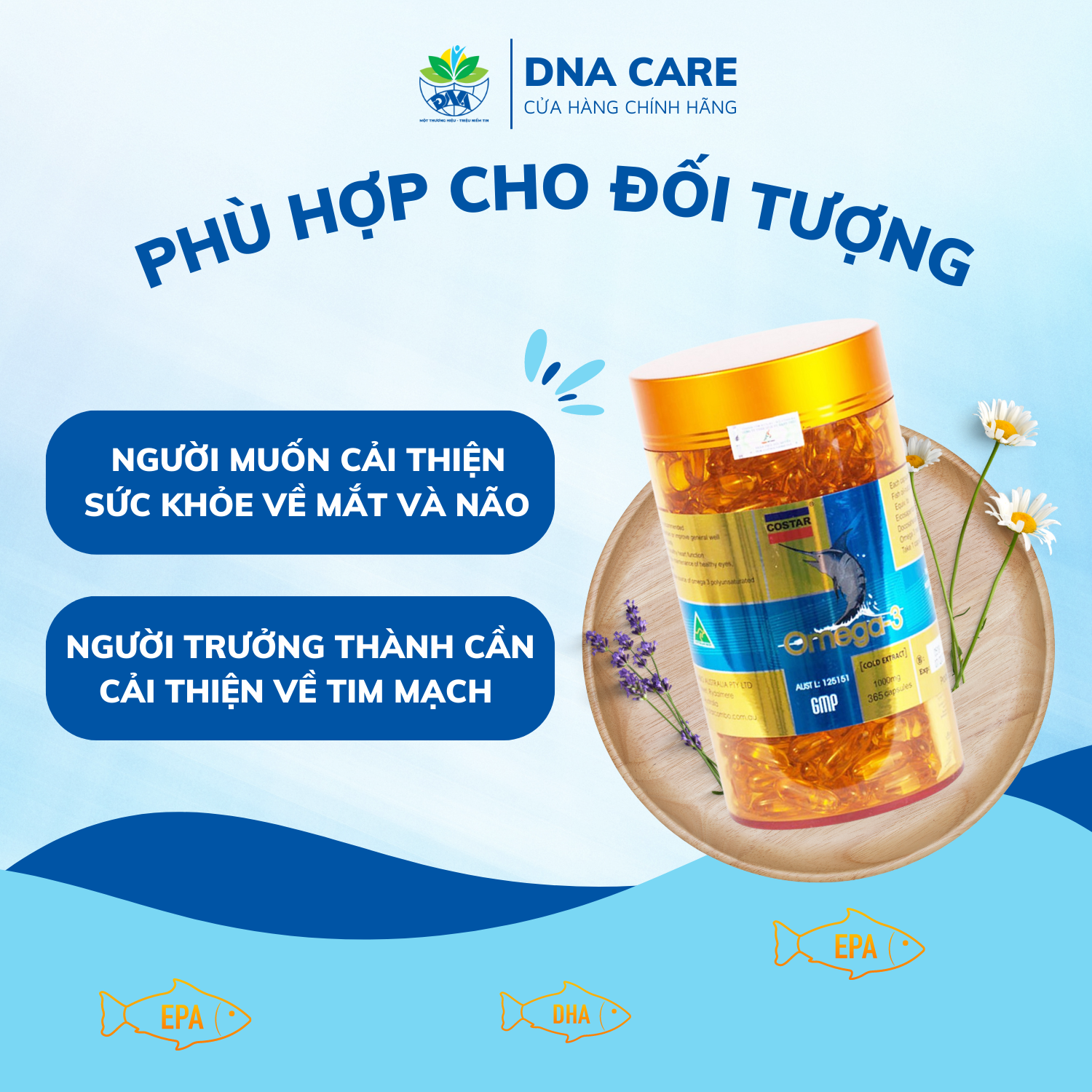 Viên uống dầu cá Omega 3 Costar hộp 100/365 viên