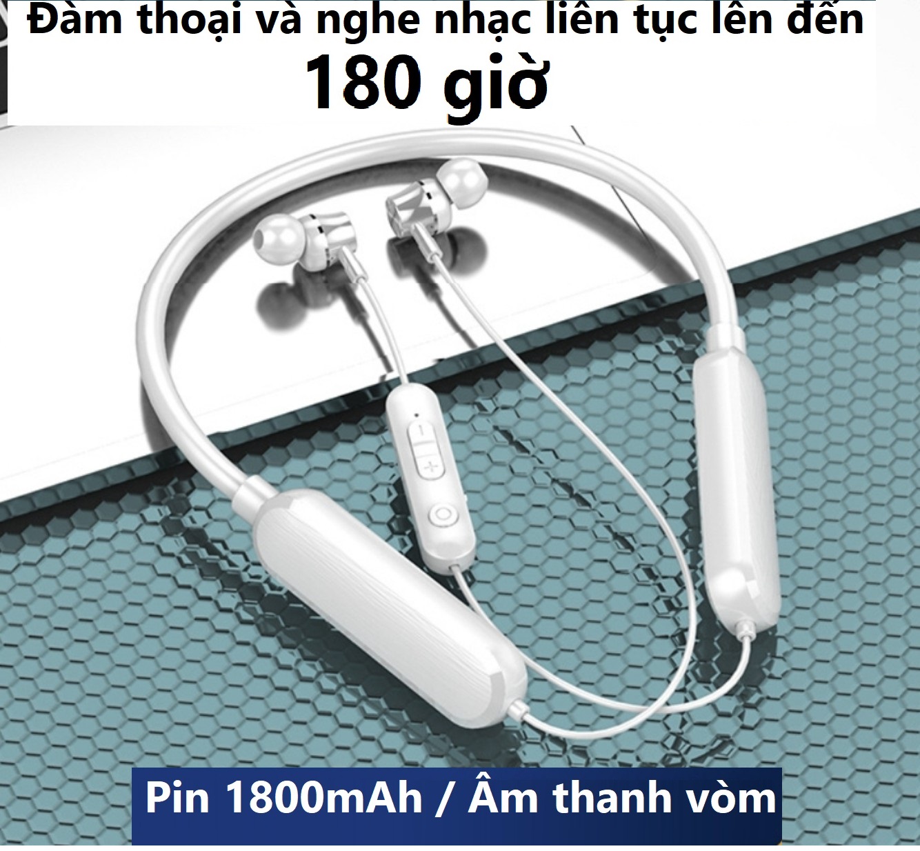 Tai Nghe Bluetooth 5.2 Pin Khủng 1800mAh , Nghe Nhạc Và Đàm Thoại Lên ến 180 Giờ , Hỗ Trợ Khe Cắm Thẻ Nhớ