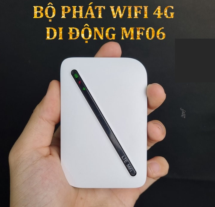 Bộ phát WiFi 4G MF06, Tốc độ LTE 150Mbps, Pin 2100mAh dùng liên tục 6-8 giờ.