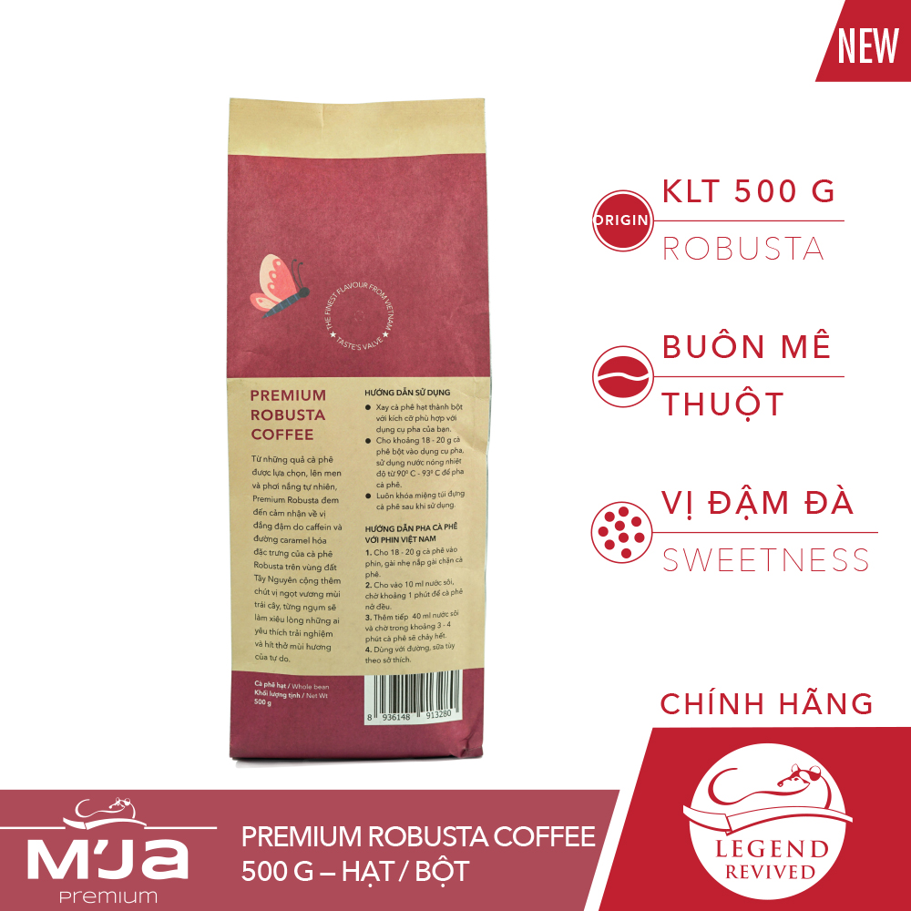 Cà phê M'JA Premium Robusta 500g