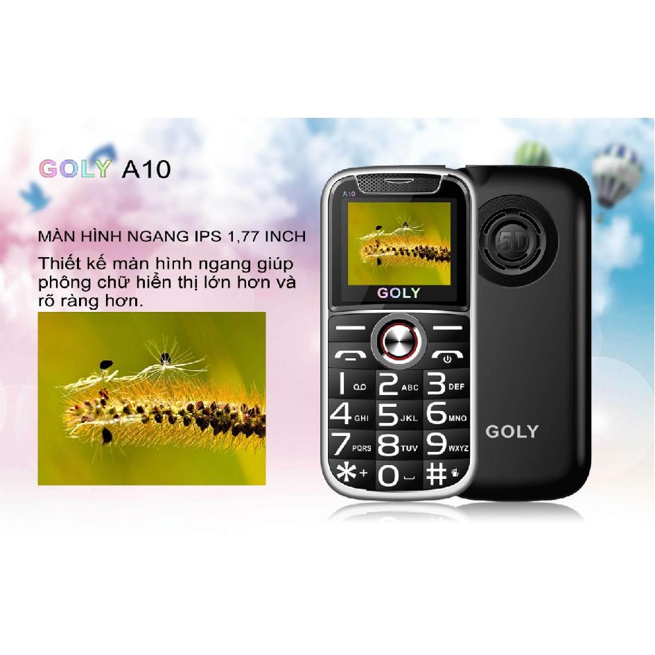 Điện thoại cho người già Goly A10, Loa 5D , Viền thép , Màn hình 1.8, Phím lớn, Pin 1.000 mah - Hàng chính hãng