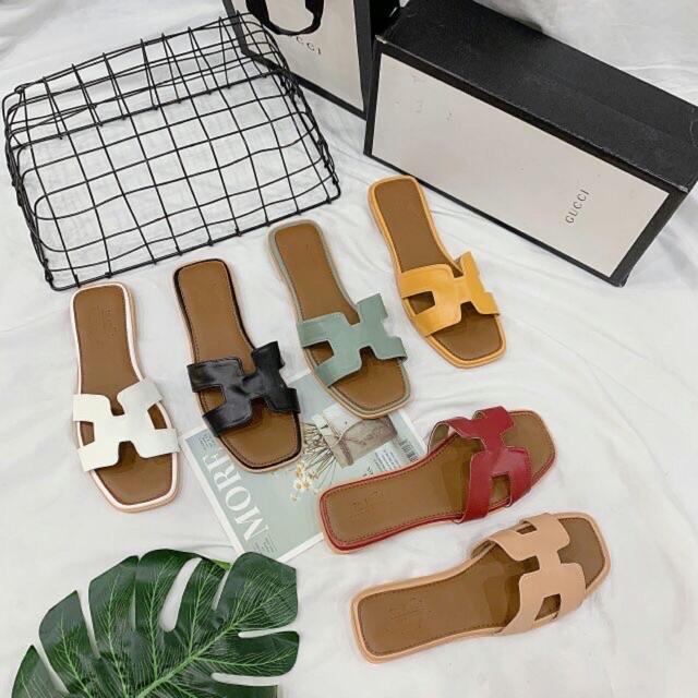 Dép quai H nhiều màu đế nâu
