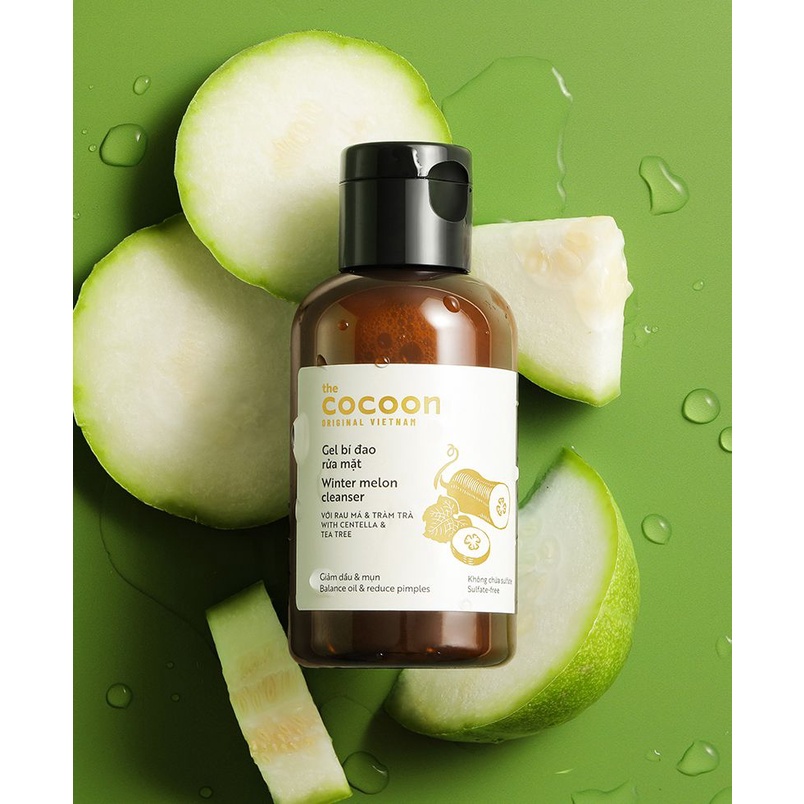 Gel Rửa Mặt COCOON Bí Đao Làm Giảm Dầu & Mụn 140ml - Winter Melon Cleanser - Sản Phẩm Chính Hãng Tại Zitore