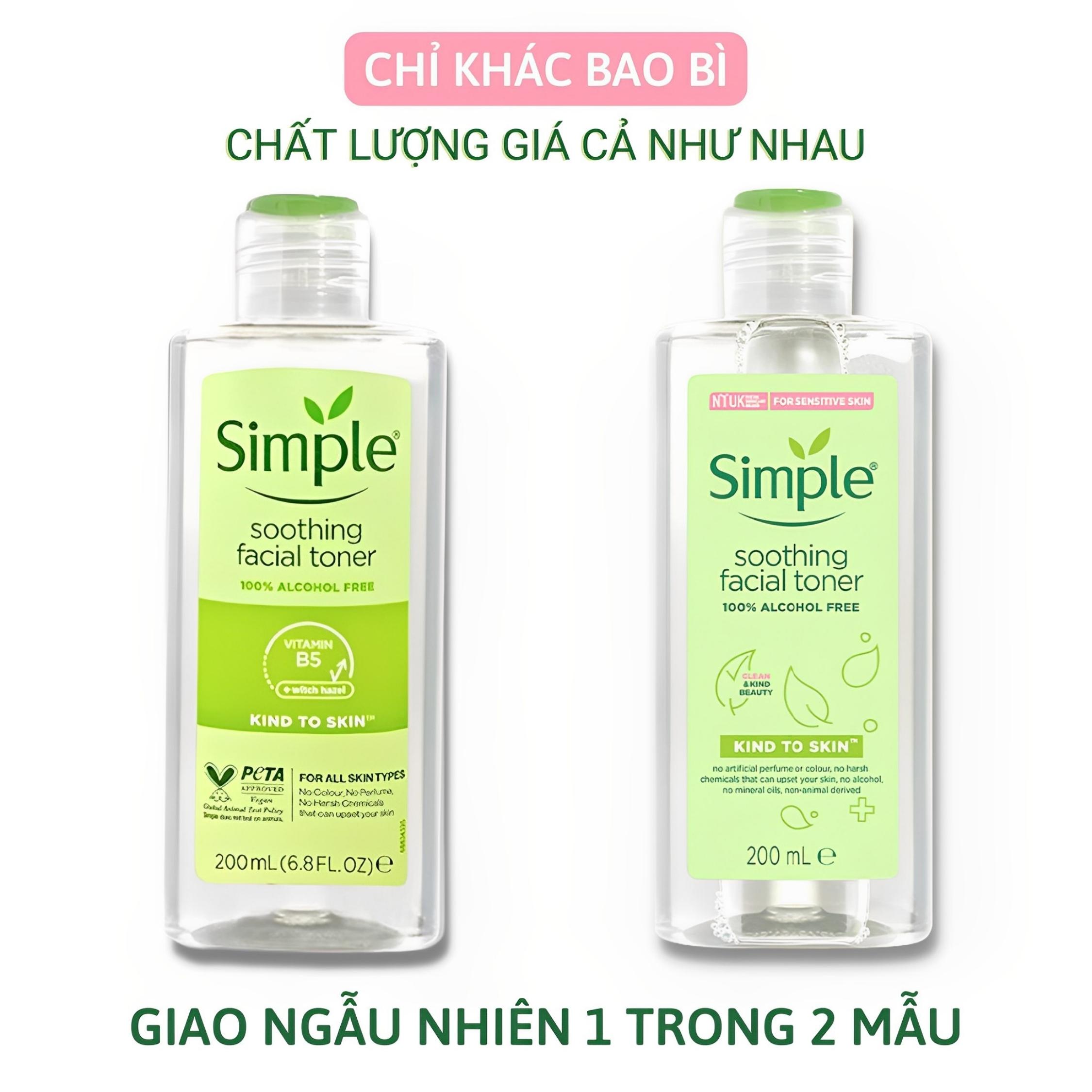 Toner Simple Nước Hoa Hồng Cân Bằng Da Dưỡng Ẩm Làm Dịu Lành Tính 200ml