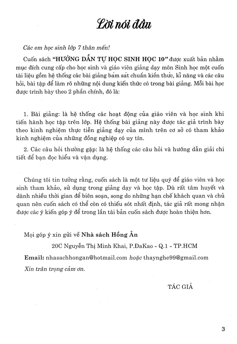 Hướng Dẫn Tự Học Sinh Học 10 - HA