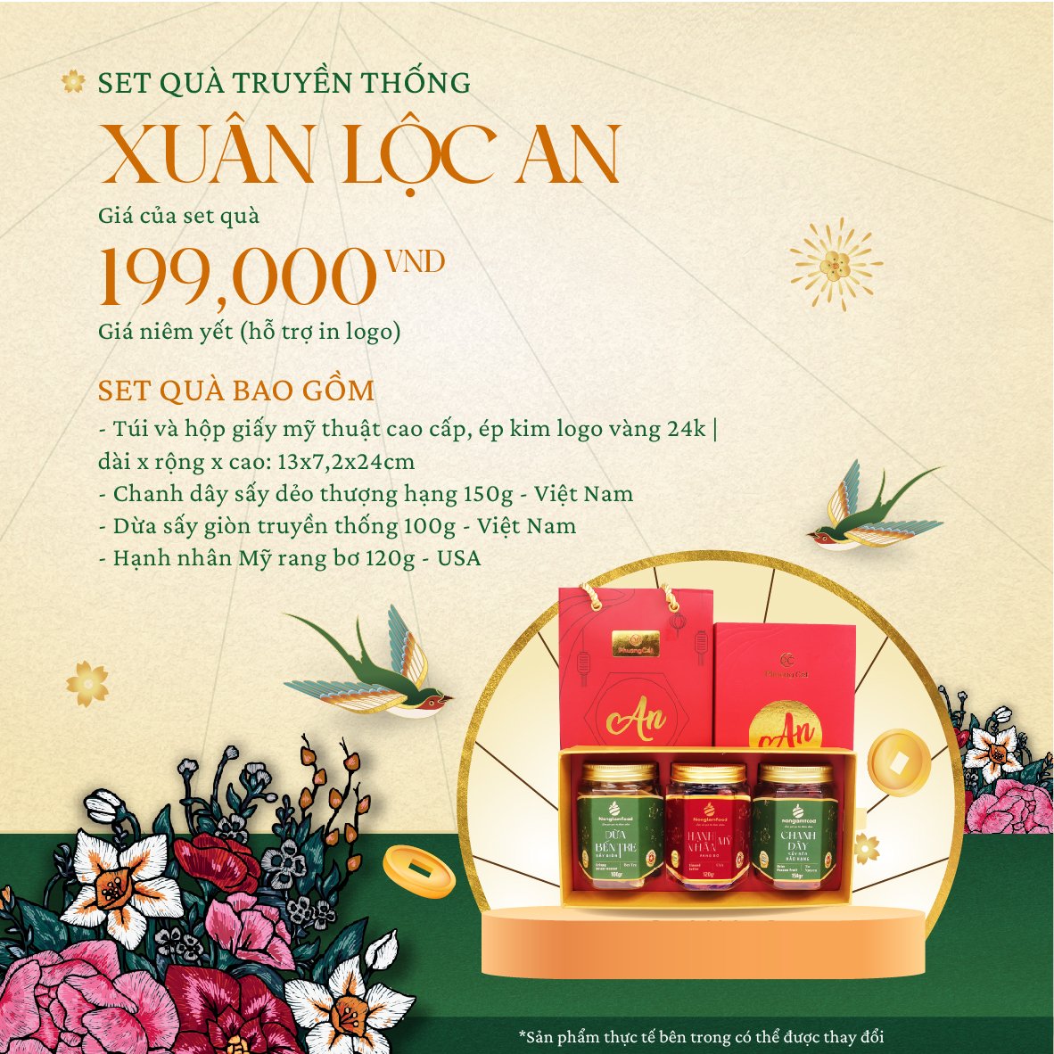 [Bộ quà tết 2023] Set quà truyền thống Xuân Lộc An Nonglamfood | Quà tặng người thân, bạn bè, đối tác, doanh nghiệp | Quà Tết Quý Mão 2023