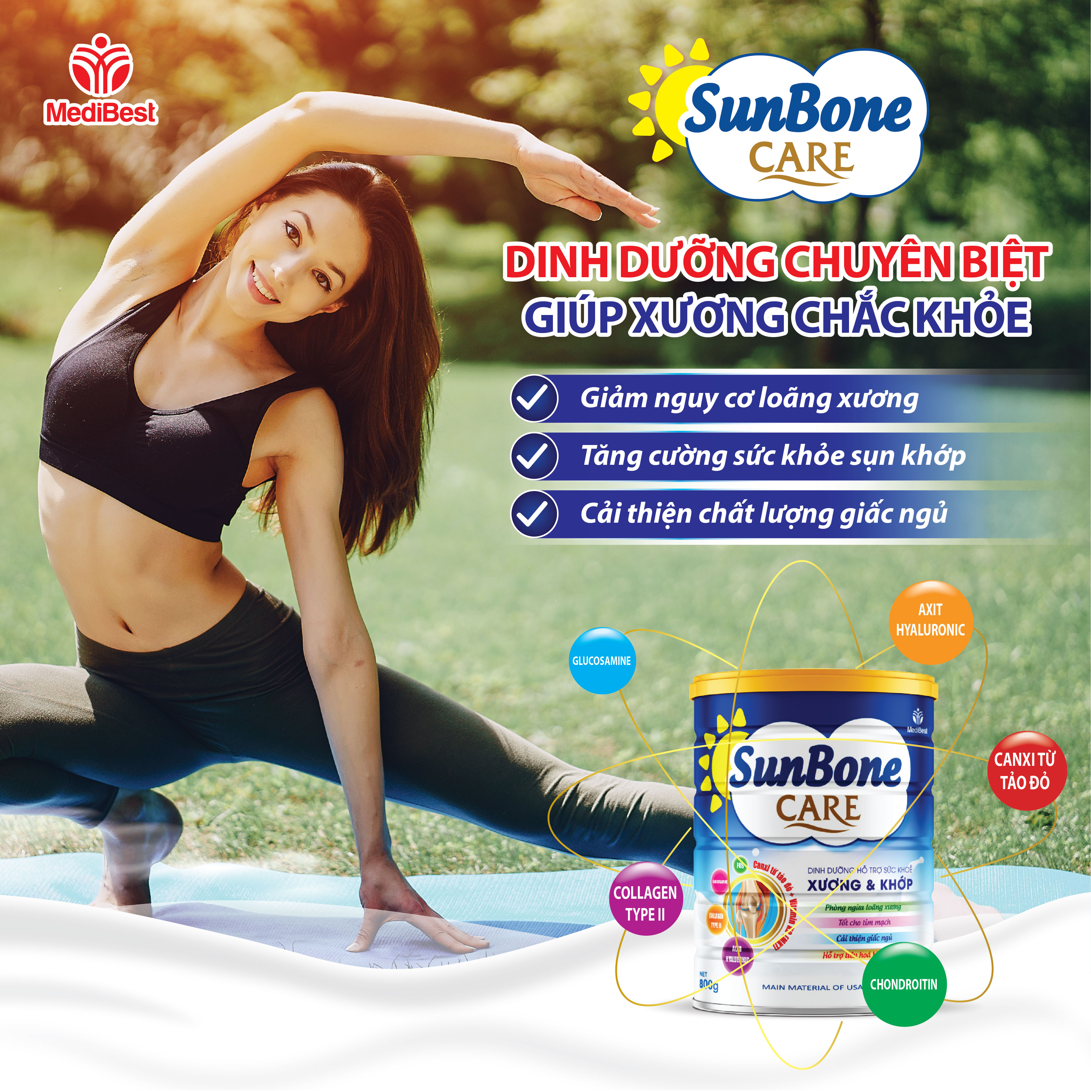 Sữa bột Sunbone Care - Dinh dưỡng đặc biệt giúp xương chắc khỏe