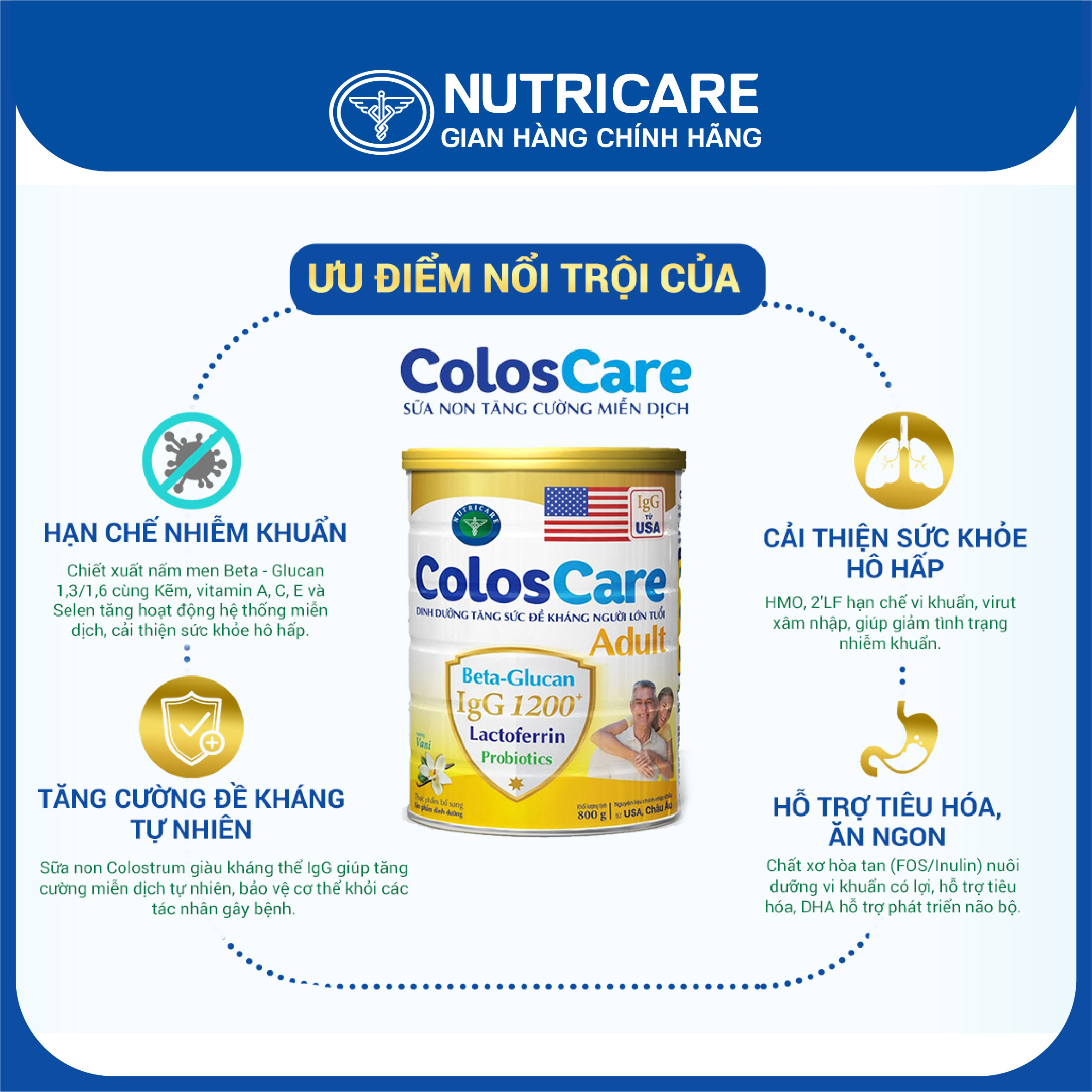 Sữa bột Nutricare ColosCare Adult cho người lớn tuổi 400g