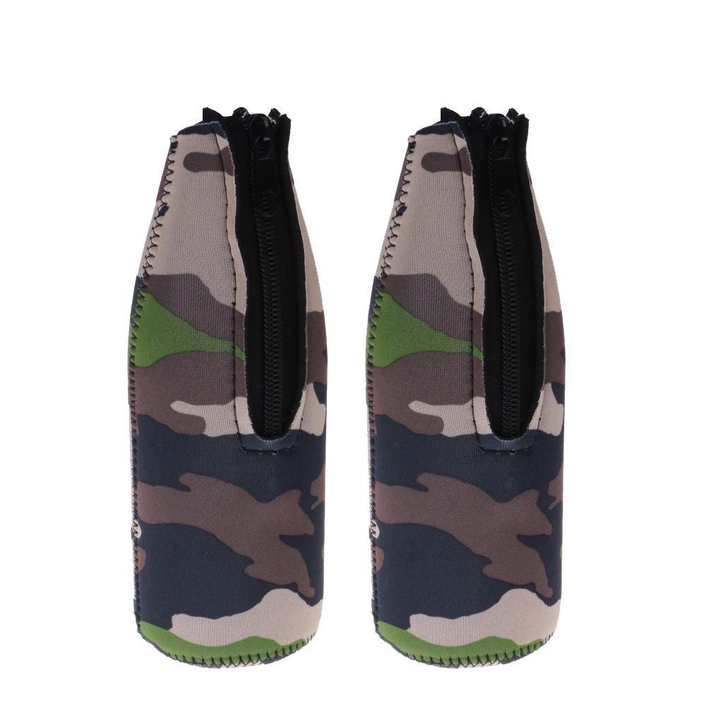 3x2pcs Camouflage Beer Bottle Cooler Neoprene Beverage Sleeve Holder Favour