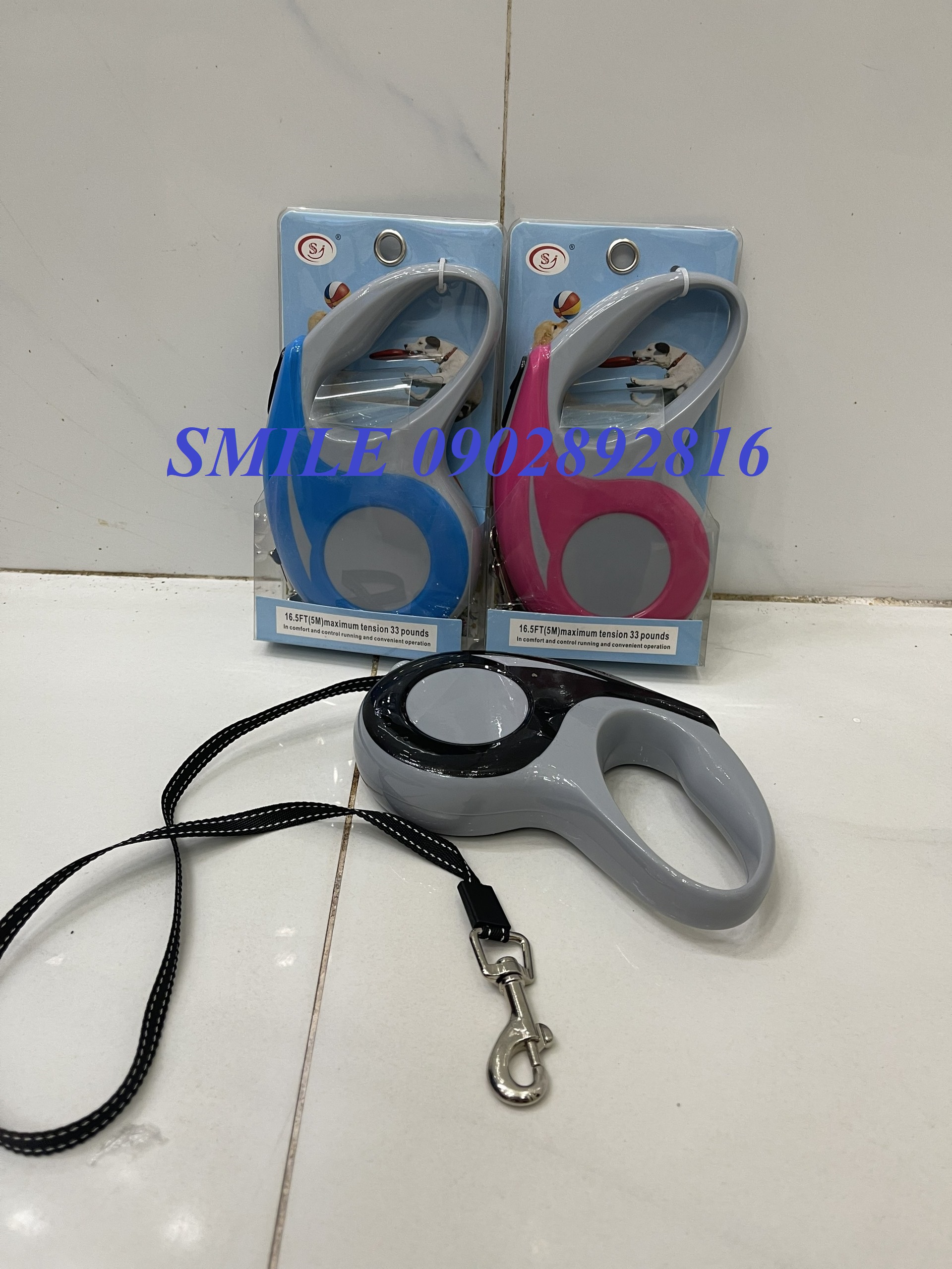 Dây Dắt Chó Mèo Tự Động Thu Gọn 5M Màu Ngẫu Nhiên