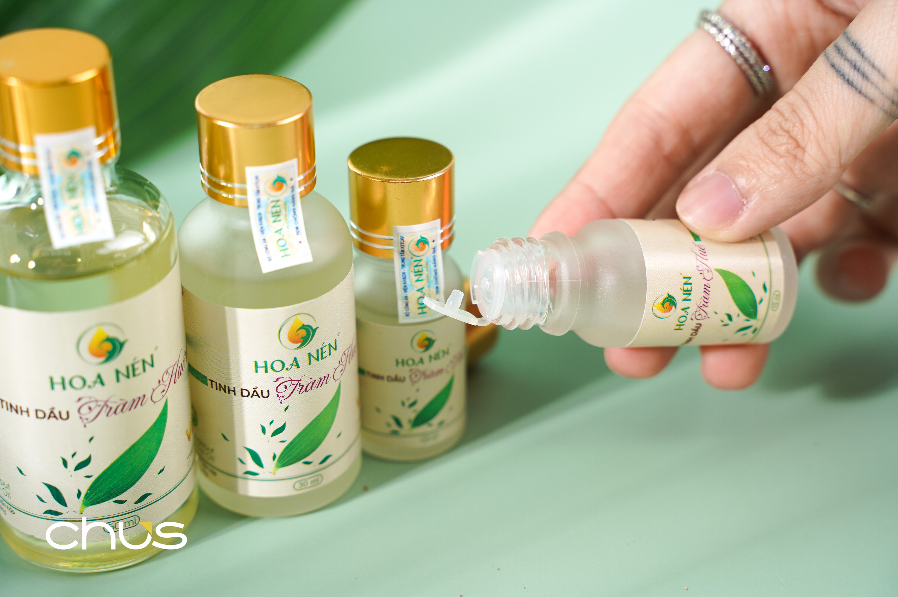 Tinh dầu Tràm Huế nguyên chất 50ml - Hoa Nén - Chuẩn VietGAP - Vegan - Chăm sóc sức khoẻ mẹ và bé