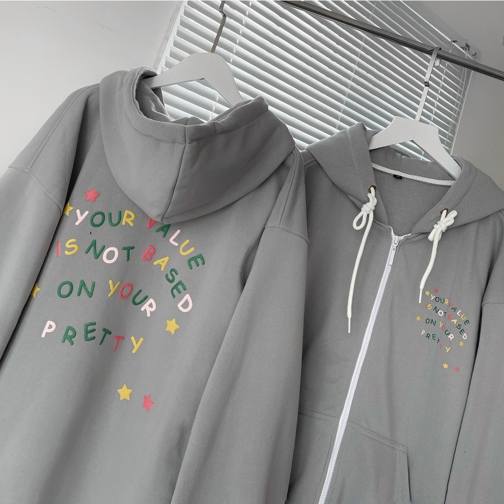 ÁO HOODIE - ÁO KHOÁC NỈ NGOẠI Dây full zip HOOIDE MỚI in CHỮ 7 MÀU