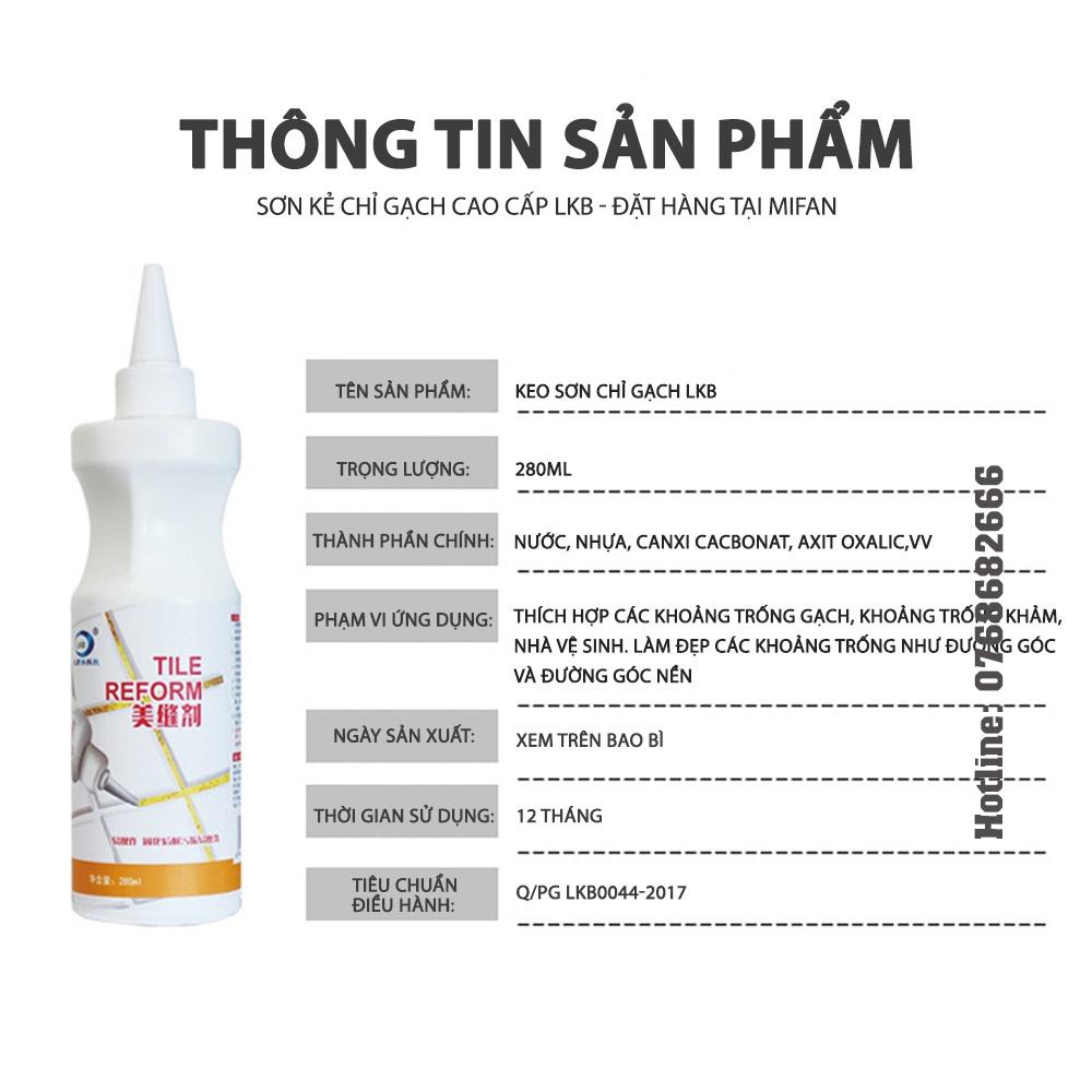 Sơn Kẻ Chỉ Gạch Cao Cấp LKB 280ml TAIKOMI- Làm mới mạch sàn nền nhà tắm, tường, bồn rửa chén, bồn cầu