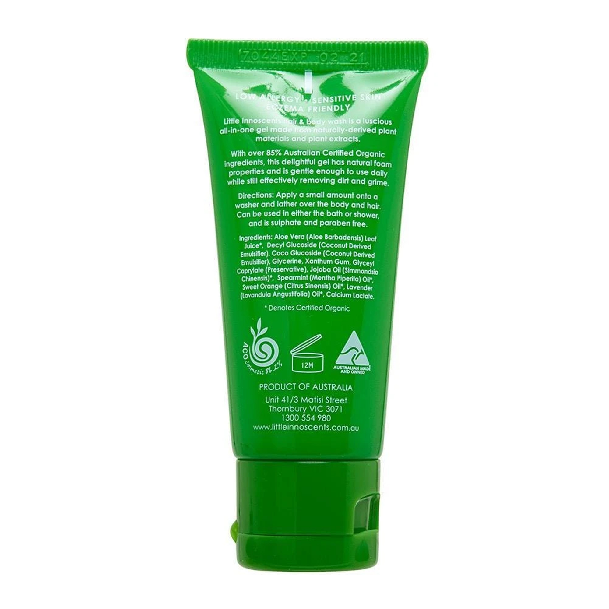 Little Innoscents - Dầu gội và tắm   - Organic Spearmint - Orange Hair Body Wash Mini SIze