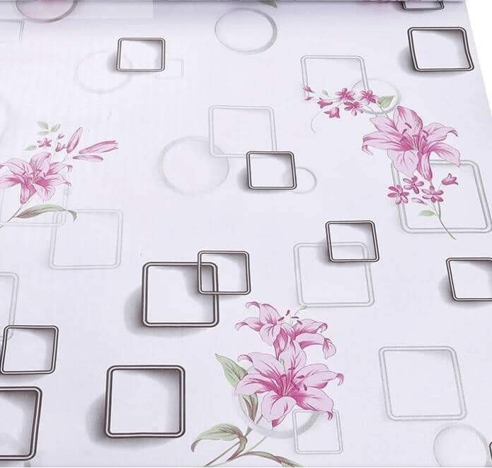 Combo 10 mét giấy dán tường, decal dán tường trang trí nhà cửa Ô VUÔNG HOA khổ 45cm